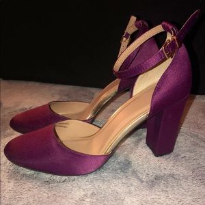 Plum/purple satin heel